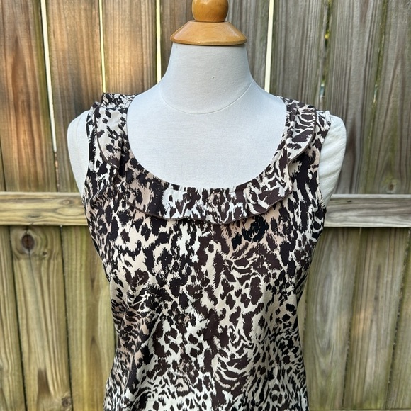 St. John silk leopard print tank top, size 4 - Picture 2 of 6